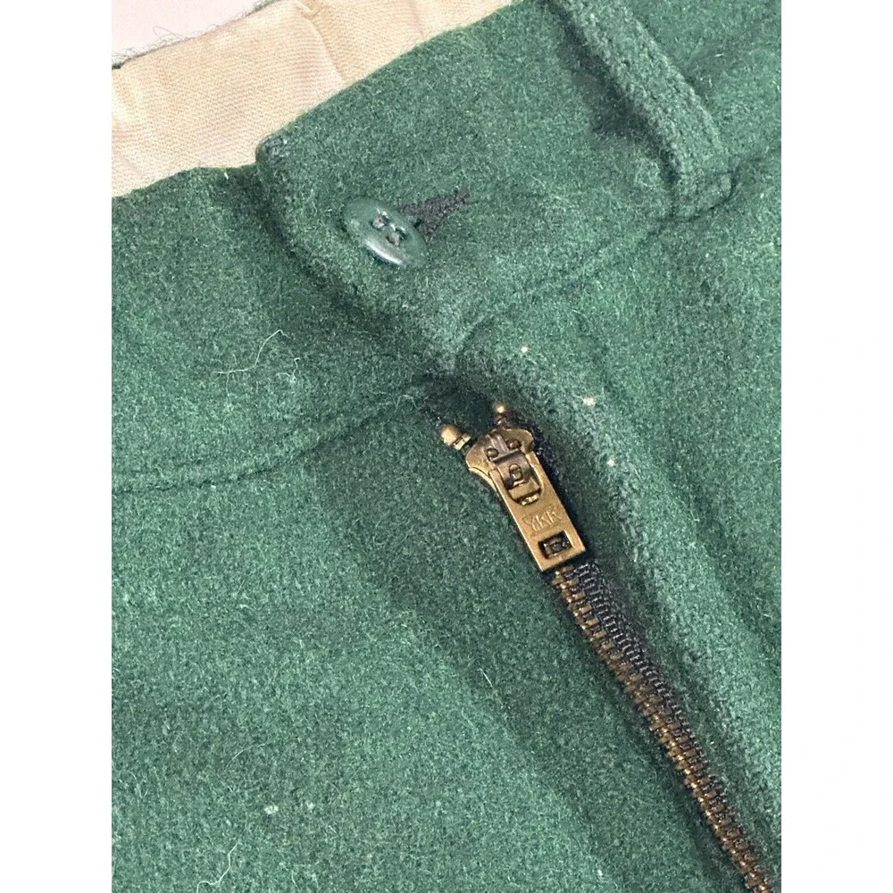 Vintage 60s 70s Kittery Trading Post Heavy Wool Hunting Pants Forest Green 30x36